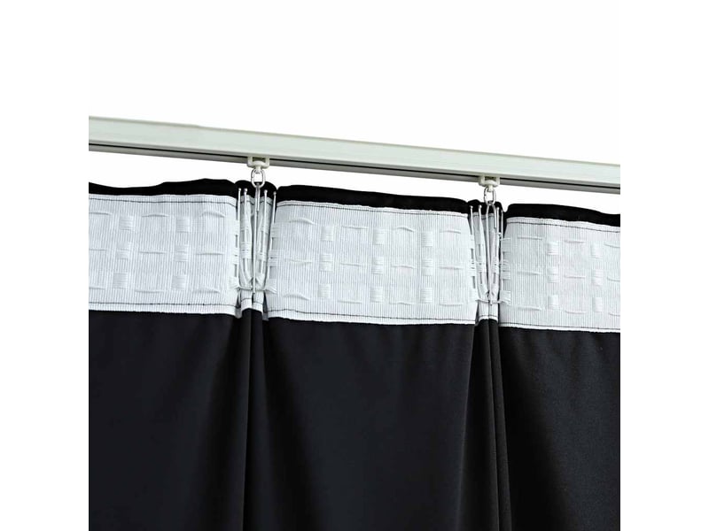  Lot de 2 rideaux occultants, rideaux black-out avec crochets velours noir 140x175 cm cf44898  - Conforama D