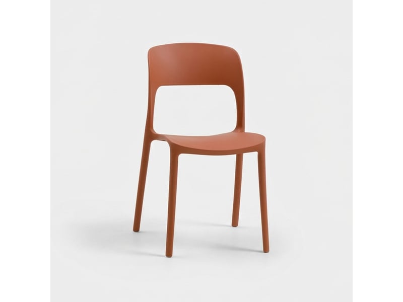  Lot de 2 chaises de salle à manger empilables numana - rouge  - Conforama C