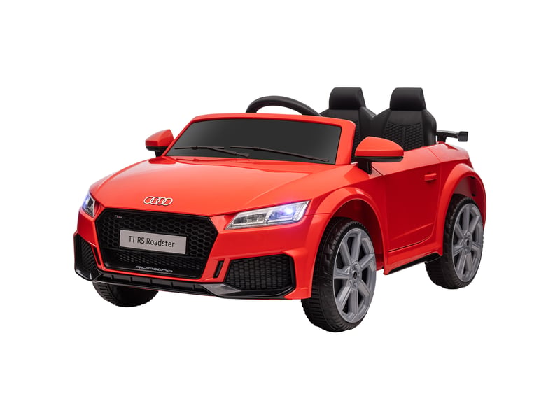  Voiture électrique enfant 12v, télécommande 2,4 ghz, 2 moteurs, klaxon, led, usbmp3, marche arrière, 3-5 ans, rouge.  - Conforama B