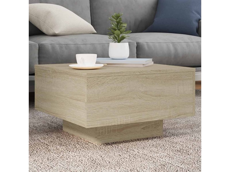  Table basse | table de salon chêne sonoma 55x55x31 cm bois d'ingénierie  - Conforama B
