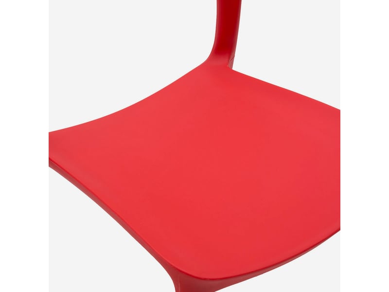 Lot de 2 chaises empilables intérieur et extérieur sirolo - rouge - Conforama D