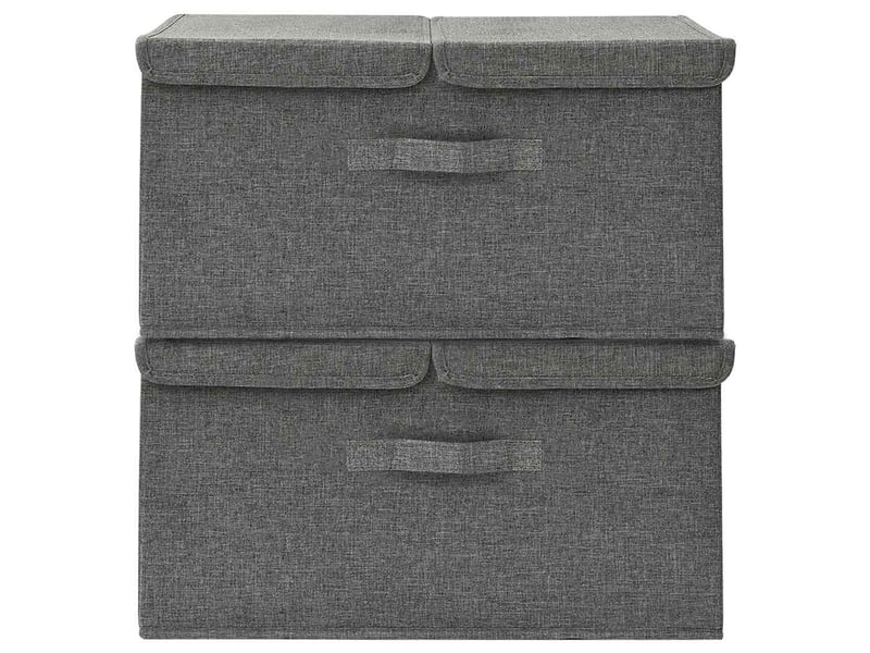  Boîtes de rangement tissu intissé anthracite  - Conforama C