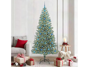 Sapin de noël - arbre de noël artificiel floconné de neige avec lumière led