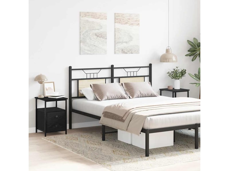  Tables de chevet 2 pièces chêne noir 34 x 35,5 x 50 cm bois d'ingénierie  - Conforama C