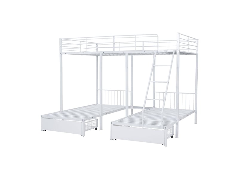  Lit superposé adulte 140x200, convertibles multifonction sécurisé gain d'espace lit superposé  - Conforama C