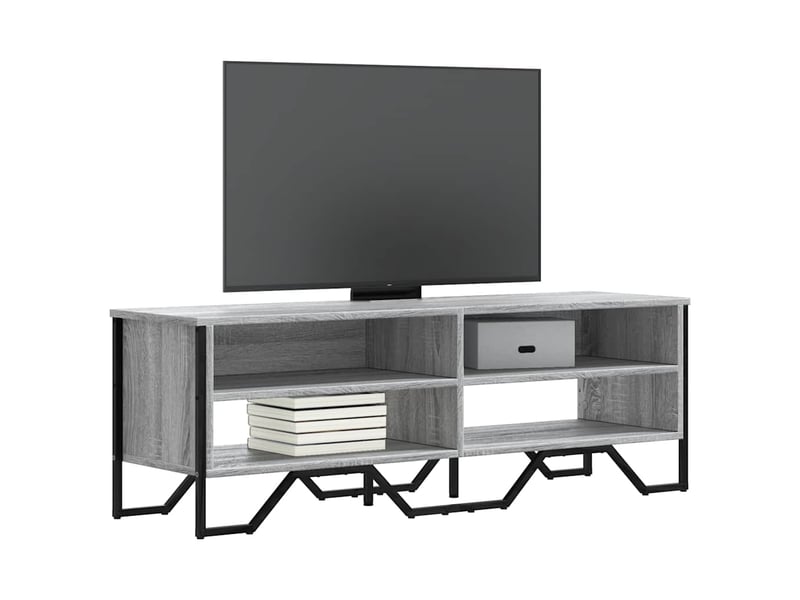  Meuble tv - banc tv - meuble de rangement sonoma gris 122x34x41 cm bois d'ingénierie  - Conforama B