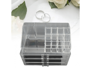 Ensemble de tiroirs de rangement empilables pour maquillage, présentoir pour cosmétiques, boîte de rangement transparente pour bijoux avec plateau pi