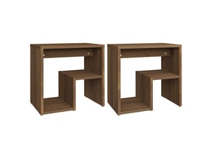 Lot de 2 tables de chevet - cabinet de chevet - table de nuit chêne marron 40x30x40 cm bois ingénierie