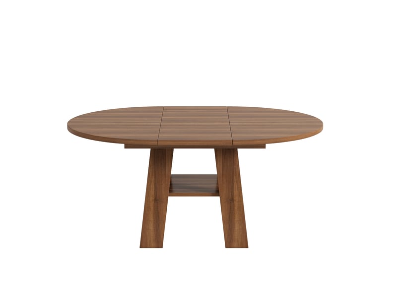 Table de salle à manger extensible pour 4 à 6 personnes avec plateau et rangement intégré en mdf noyer 150 × 110 cm - Conforama A