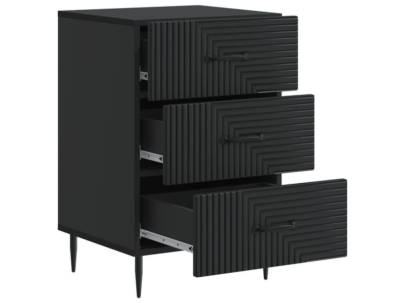  Table de chevet noir 43 x 41 x 66,5 cm bois d'ingénierie  - Conforama C