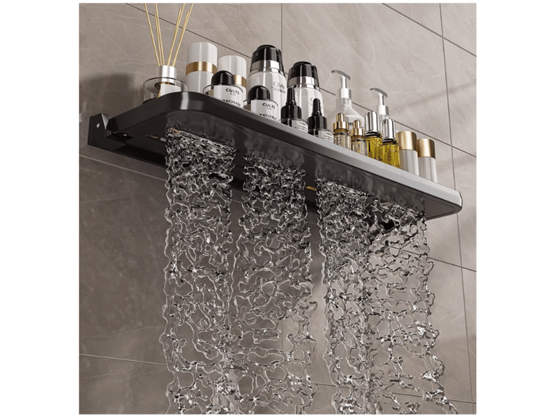  Étagère murale pliable pour salle de bain, cuisine et camping-car, gris acier, 50 cm  - Conforama E