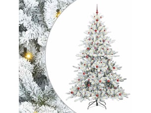 Sapin de noël, arbre de noël artificiel à branches articulées blanc 240 cm cf61069