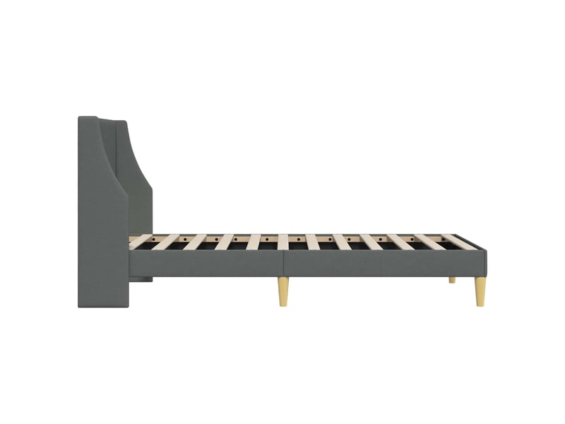  Lit simple- lit adulte -  cadre de lit uni avec tête de lit gris foncé 100 x 200 cm tissu  - Conforama D