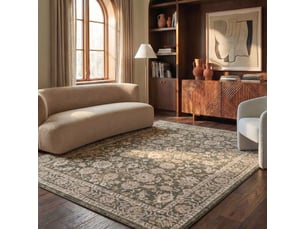 Tapis transitionnel en polypropylène vertbeige, 244 x 305 cm