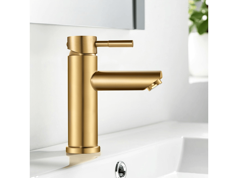 Robinet salle de bain, mitigeur lavabo monocommande en acier inoxydable 304, robinet lavabo salle de bain eau chaude et froide, mono-percé  - Conforama A