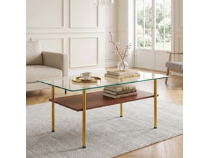 Table basse rectangulaire coloris bicolore MEUBLIV - 58 cmx98 cm