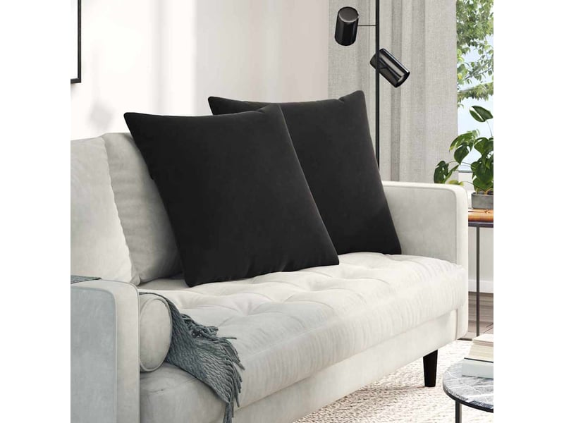  Lot de 2 coussins de canapé, coussins décoratifs noir 80 x 80 cm cf59143  - Conforama B