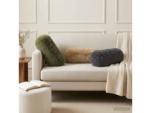 Lot de 2 coussins avec oreiller, coussins décoratifs heerlen vert clair fleece pv cf50606