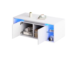 Table basse rectangulaire coloris blanc OSUPNESSEE  - 50 cmx100 cm