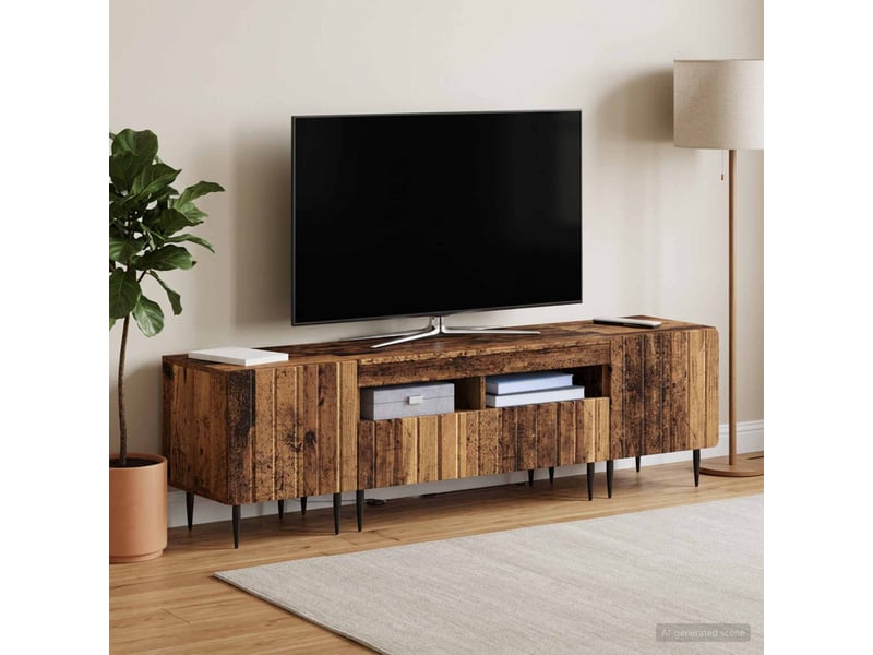  Ensemble de 3 meubles tv led zwolle bois ancien  - Conforama C