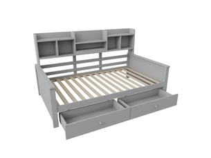 Lit banquette 90x200 cm coloris gris