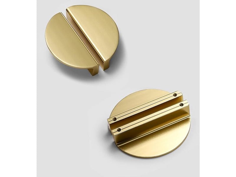  Pack de 4 poignées métalliques dorées, poignées pour meubles de bureau, tables de chevet, commodes et armoires avec vis  - Conforama B