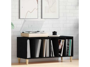 Meuble à vinyles, armoire à disques chêne noir 100x38x48 cm bois d'ingénierie shl38358