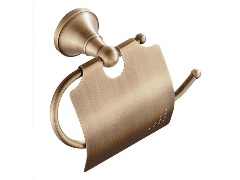  Porte-papier toilette,porte-serviettes de rangement en laiton avec couvercle anti-poussière pour salle de bain  - Conforama A