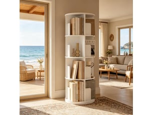 Bibliotheque coloris blanc 4 étagère(s) <strong>FLORAGRACE</strong> <strong></strong> - 44 cm x 126 cm