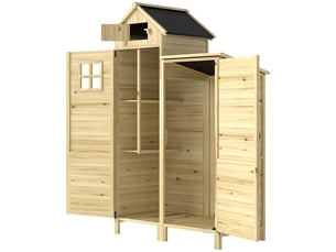 Armoire de jardin en bois avec toit en asphalte naturel 106 x 57 x 167 cm