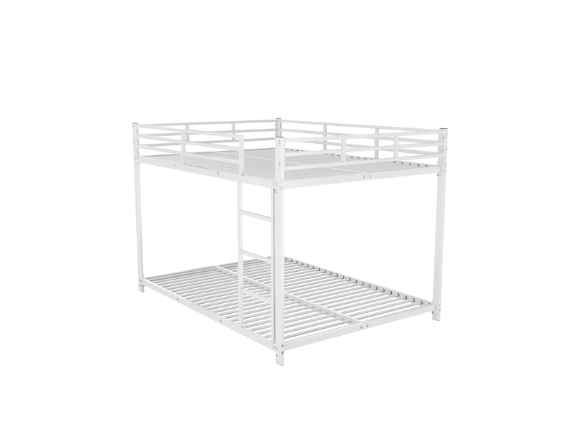 Lit superposé enfant classique en métal blanc 140x200 cm - Conforama E