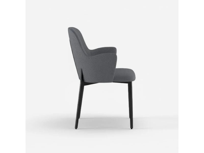  Lot de 4 chaises rembourrées en tissu facile à nettoyer flow - gris clair  - Conforama E