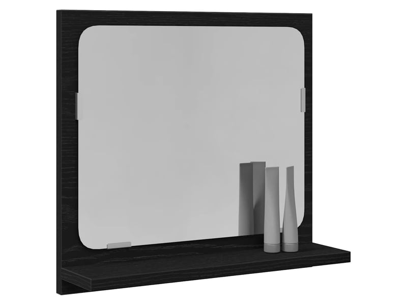  Miroir de salle de bain, miroir de toilette en chêne noir 40 x 10,5 x 37 cm bois d'ingénierie cf62543  - Conforama D