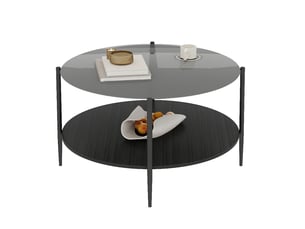Table basse rond(e) coloris noir BEAOK  - 82 cmx82 cm