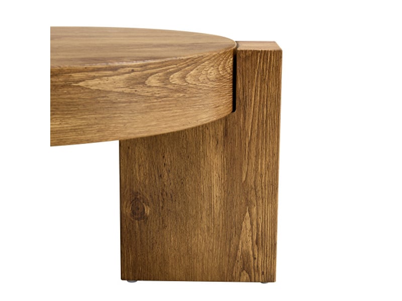  Ensemble de tables basses séparables – mdf effet bois + verre brun 0,6 cm – 1 table basse + 2 tables modulables  - Conforama E