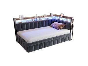 Lit gigogne 90x200 cm WISHDOR coloris gris