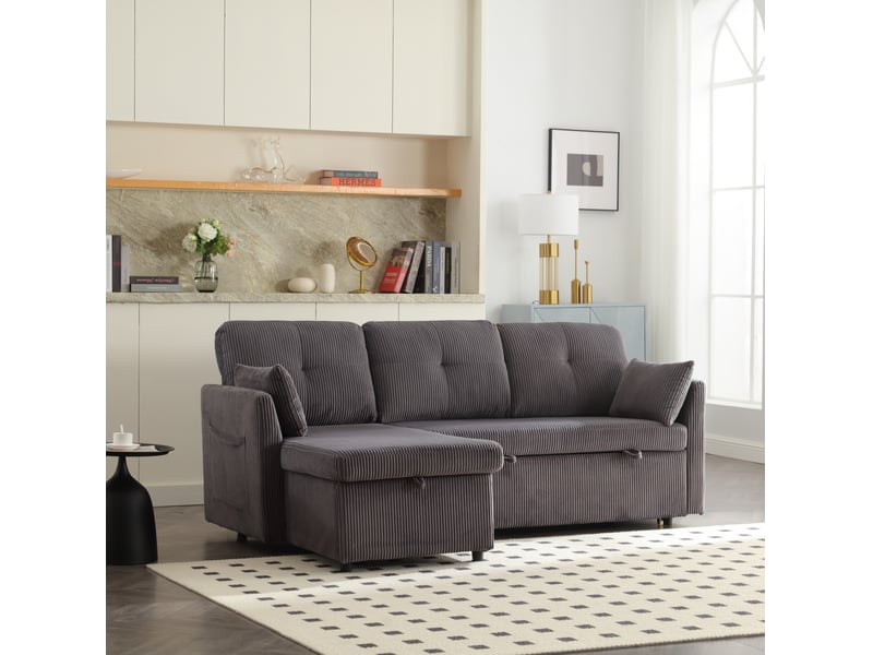 Canapé d'angle convertible modulable avec rangement 3 places evryae - Conforama B