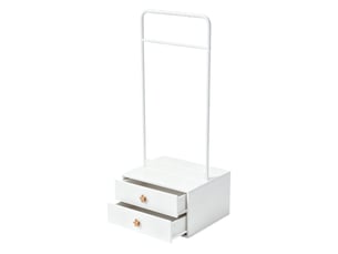 Portant à vêtements enfant tcqpz 70 x 55 x 168 cm avec tringle et 2 tiroirs blanc