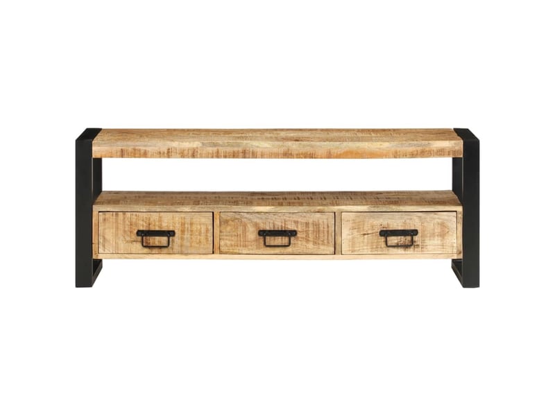  Meuble tv - banc tv - meuble de rangement 120x30x45 cm bois massif de manguier  - Conforama A