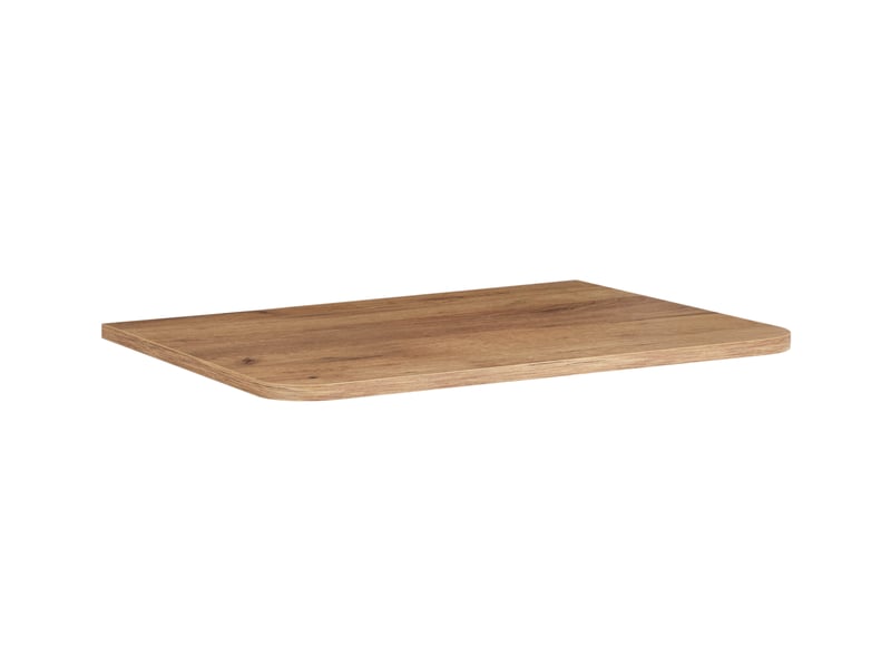  Plan de travail linea 60 cm chêne craft d'or pour meuble de salle de bain avec angles arrondis  - Conforama A