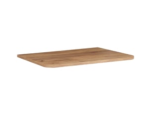 Plan de travail linea 60 cm chêne craft d'or pour meuble de salle de bain avec angles arrondis