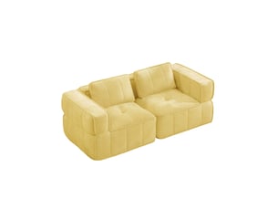 Canapé modulable 2 places sans structure en polyester jaune