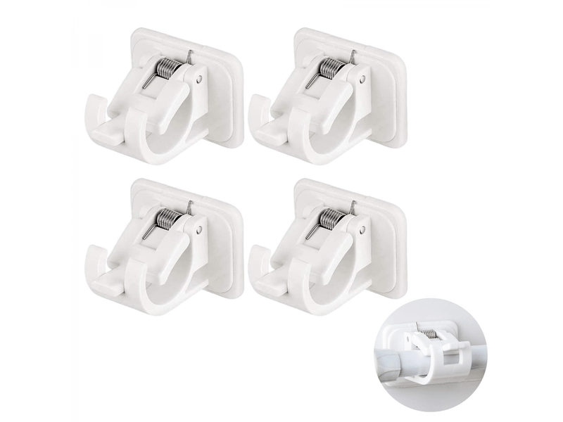  Lot de 4 supports muraux autocollants pour tringles à rideaux, support tringle rideaux sans percage,pour tringle de moins de 2.2 cm diamètre  - Conforama A