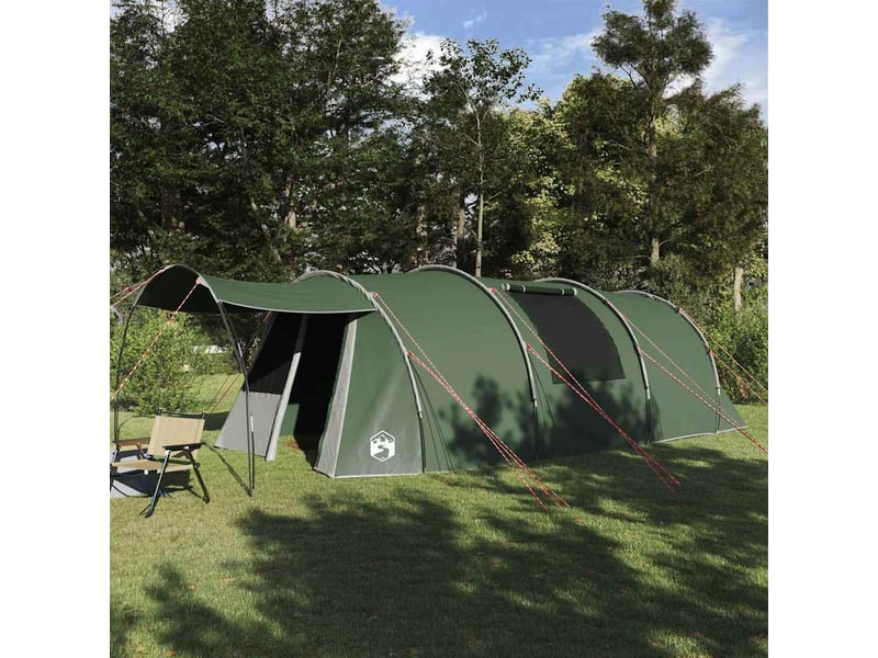  Tente tunnel, tente de camping 4 personnes vert et blanc shl28883  - Conforama B