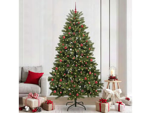 Sapin de noël, arbre de noël artificiel 240 cm 300 led blanc chaud vert shl8210