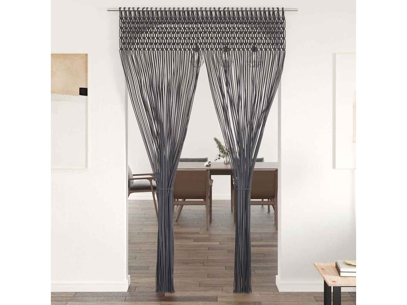  Rideau en macramé, rideau de porte anthracite 140x240 cm coton cf43857  - Conforama B