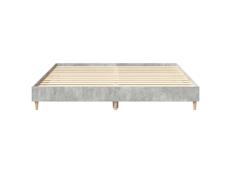  Lit double- lit adulte -  cadre de lit sans matelas gris béton 200x200 cm bois ingénierie  - Conforama D