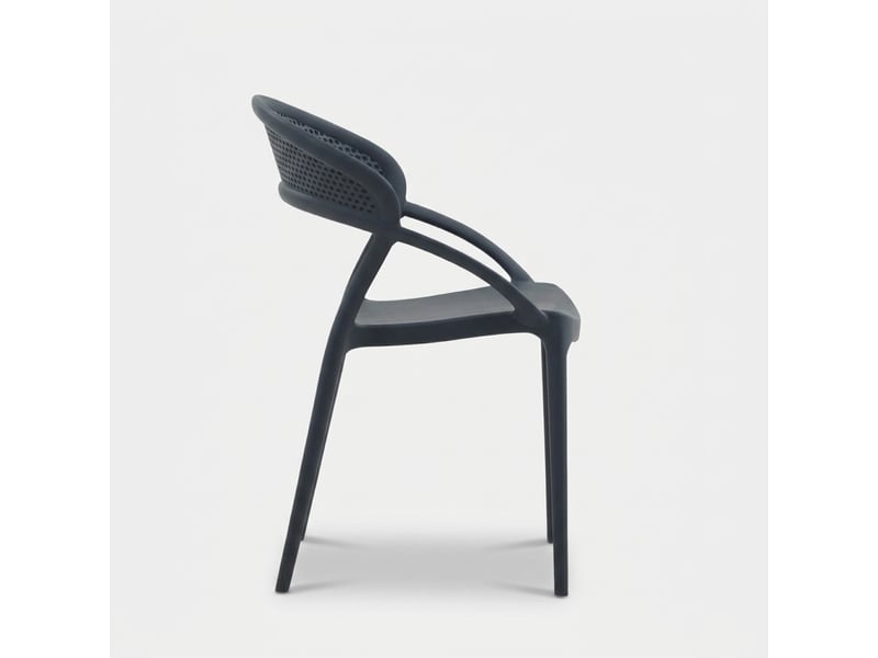  Lot de 4 chaises empilables pour intérieur et extérieur marsala - anthracite  - Conforama E