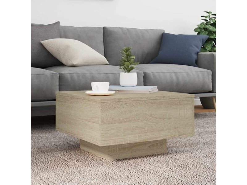  Table basse | table de salon chêne sonoma 55x55x31 cm bois d'ingénierie  - Conforama C