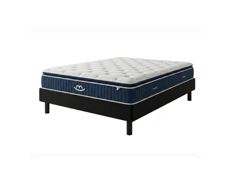  Pack 160x200cm sommier tapissier noir et matelas hybride luxe 30cm Pack Victoria Marie - Conforama A